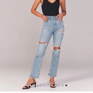 Ultra High rise ankle straight jeans
